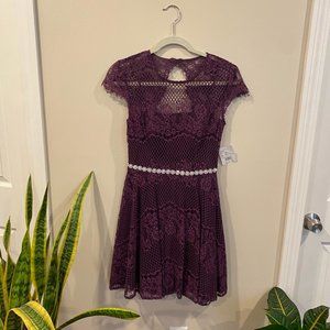 City Triangles Lace Dress with Waist Embellishment